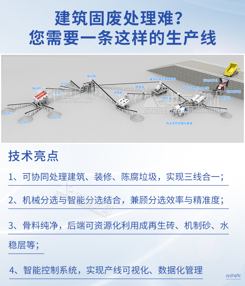 固定式建筑垃圾處理全套設備特點